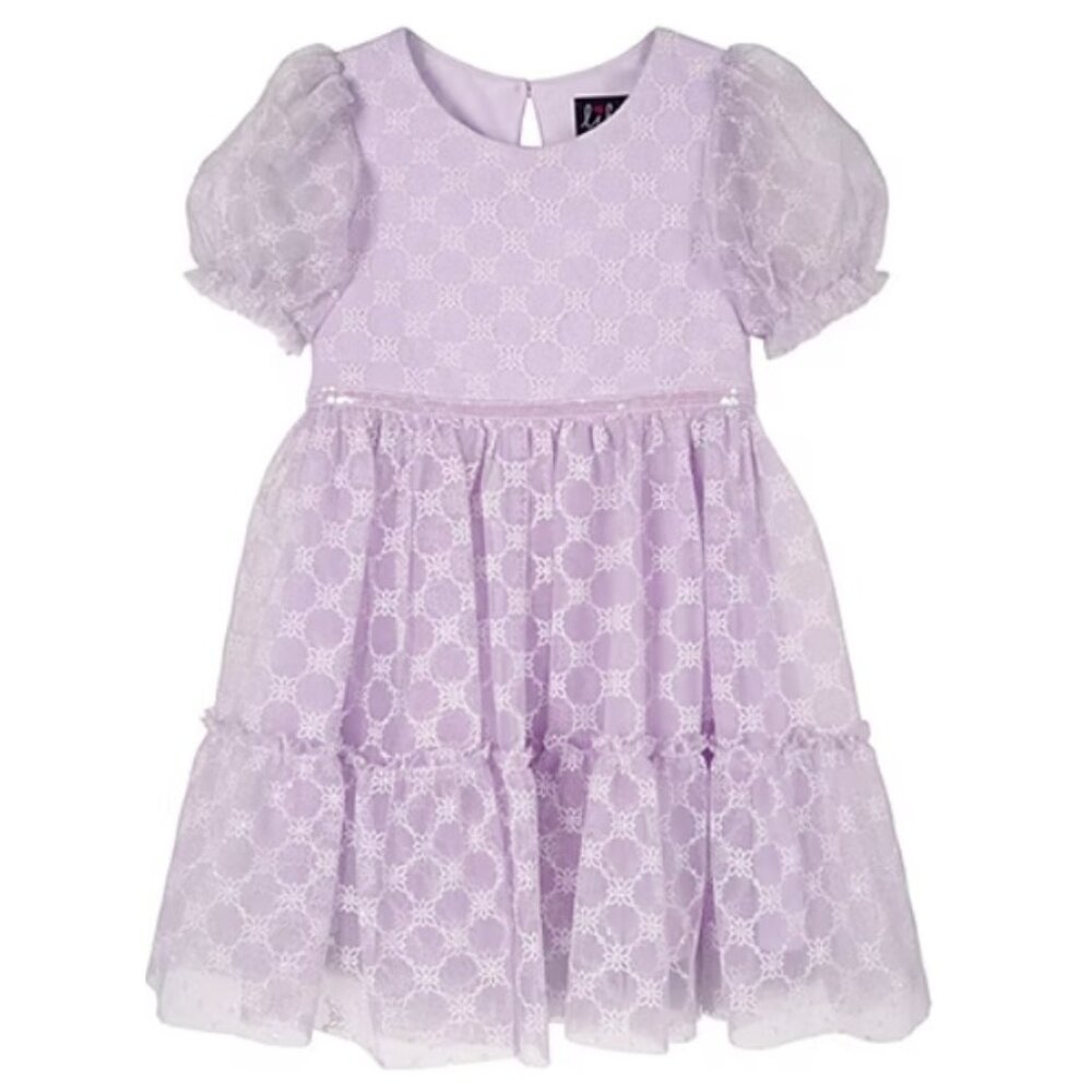 Baby Toddler Lilt Purple Puffy Sleeved  A-Line Dress  Size 18 24 mo 2T 3T 4T NWT